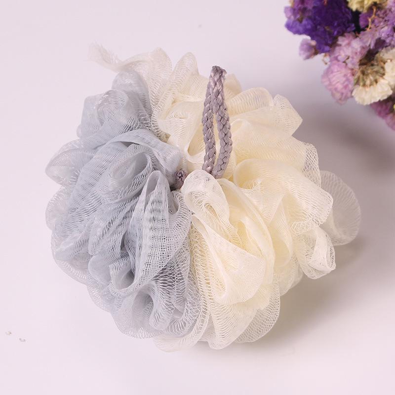 Two-Color Bath Loofah - Durable, Cute Shower Ball for Adults and Young Girls, Back Scrubber Bath Flower.