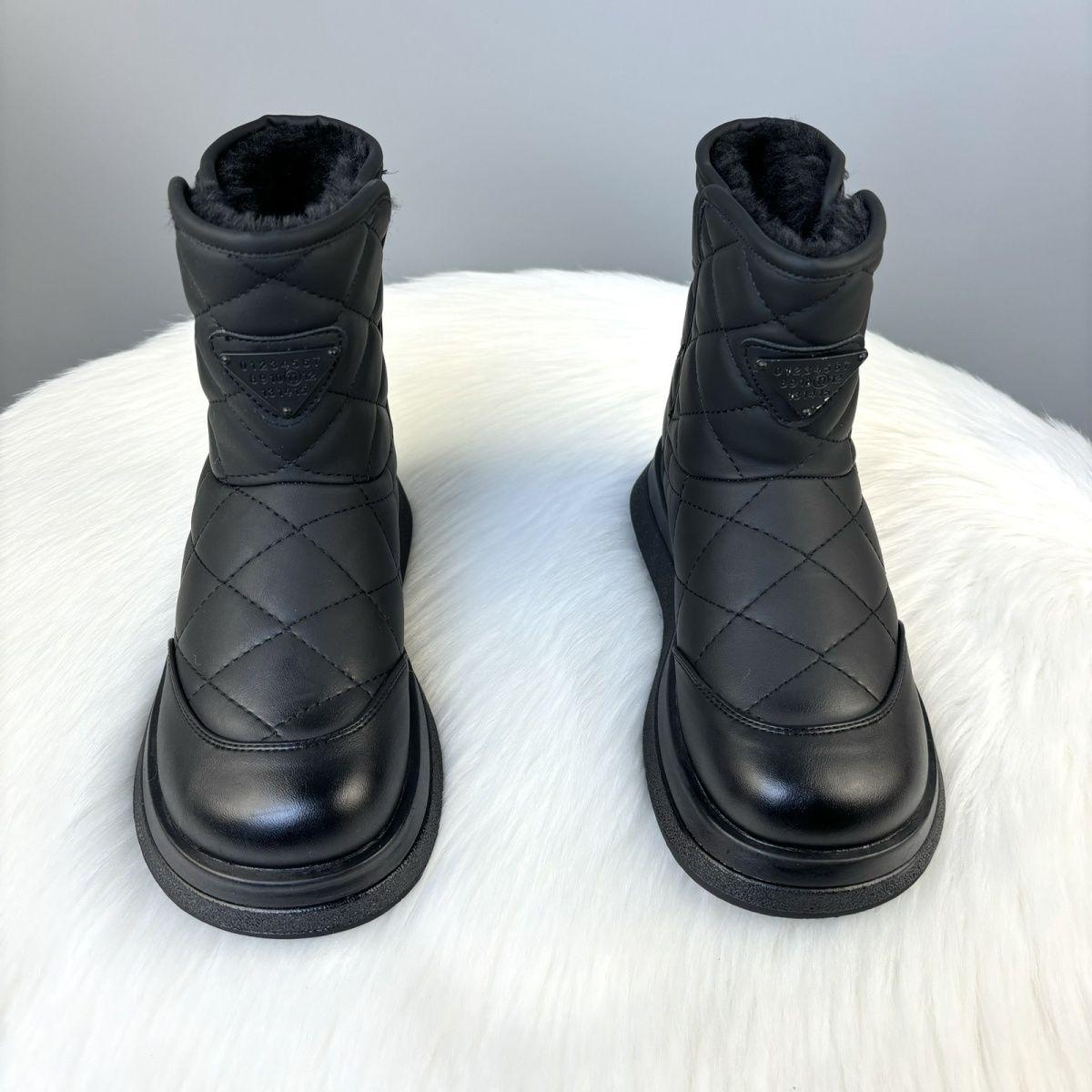 

Женские зимние ботинки и женские туфли из хлопка с бархатной подкладкой, водонепроницаемые и нескользящие, теплые ботинки. 40 чёрный