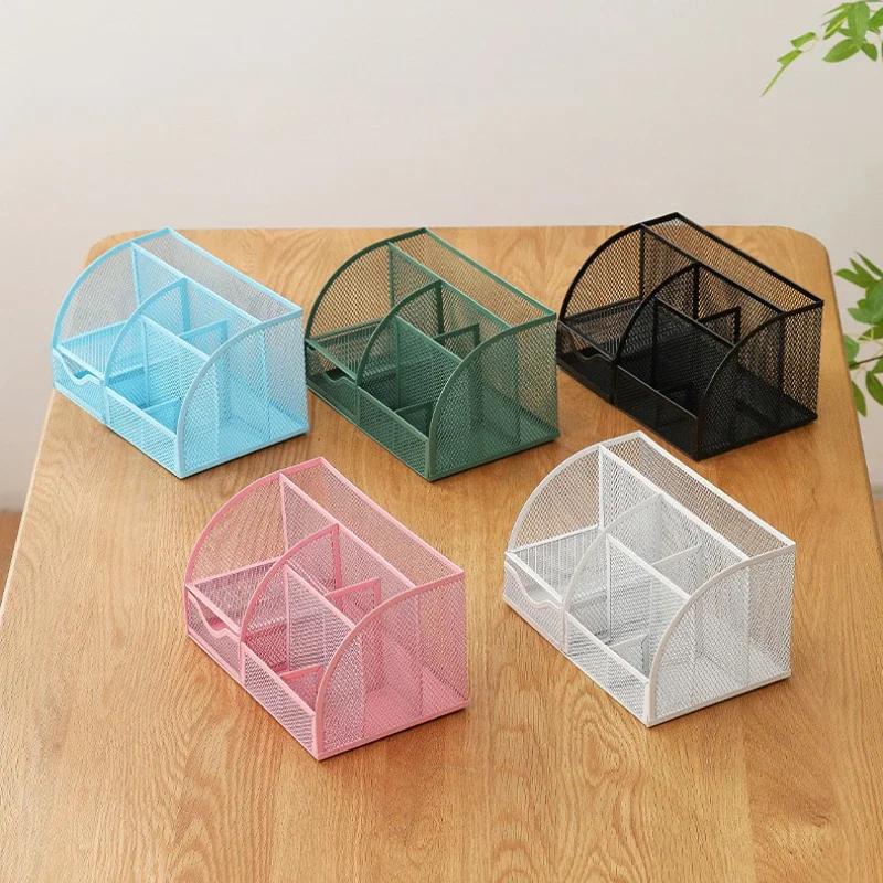 7 Gözlü Masa Kırtasiye Düzenleyici Yaratıcı Metal Kalemlik Kurşun Kalem Dosya Saklama Rafı Saklama Kutusu Bölmeli Kap Office Erişimi