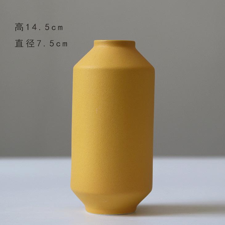 Morandi Color Ceramic Vase, Nordic Ins Style Flower Arrangement Container for Living Room TV Cabinet Dining Table Decor