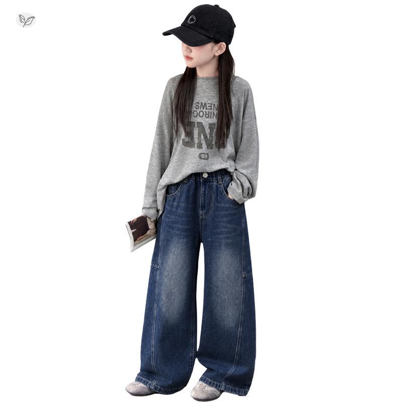 Herbst 2026 Mädchen Weite Golfhose - Gerade, Vielseitige Jeans für Kinder