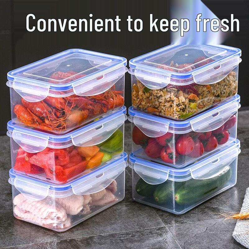 Food-Grade Transparent Rectangular Storage Box with Lid