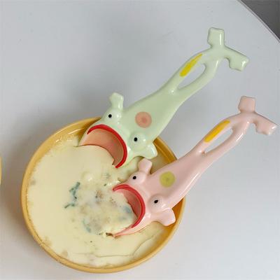 Ugly Frog Spoon Internet Celebrity Cure Big Mouth Ceramic Dessert Spoon Spoon Send Girl Ugly Cute Gift Funny