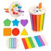 Montessori Color Sorting Matching Toys Wooden Shape Recognition Toy Kids Math Early Educational Toys for Toddlers