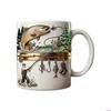 Elegant Drinking Cup with Handle Creative Fishing Themed Ceramic Mug for Hot Drink Excellent Gift for Anglers