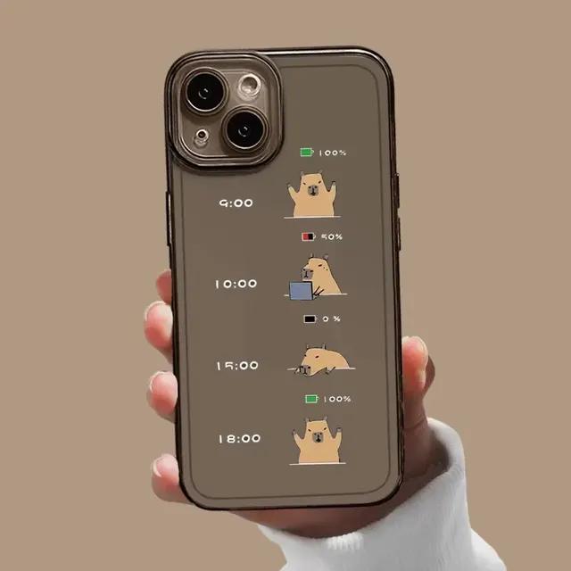 Cute Cartoon Capybara Phone Case for Iphone 12 13 11 14 15 Pro Max X XS MAX XR 7 8Plus SE2 Funny Animal Couple Soft Cover Fundas