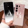 Anti-scratch Case For Tecno Camon 50 Pro 4G Jelly Clear TPU Soft Casing Fashion Lucky Initial Letter With Flower Couple Shell