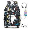 Football Printed Student Backpack Multifunctional Usb Interface Large Capacity Leisure Travel Backpack