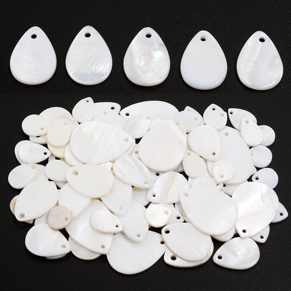 5-30pcs 8-18mm Natural White Shell Beads Water Drop Shape Mother of Pearl Shell Beads For Jewelry Making DIY Necklace Supplies