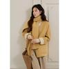 Women's Wool Double-Sided Coat with Integrated Scarf