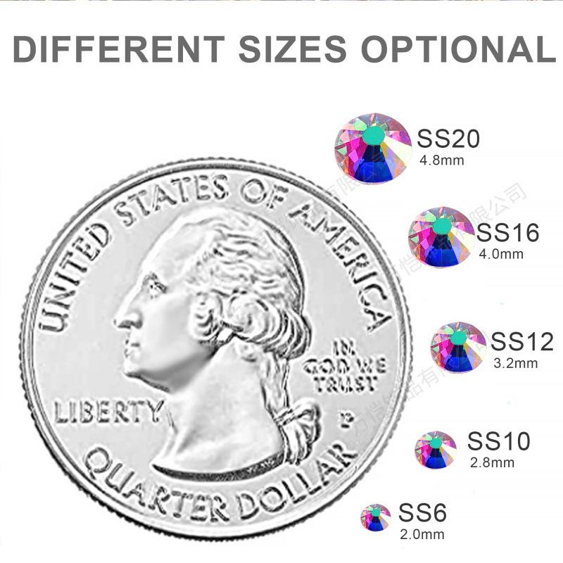 Imitation Austrian Diamond, Even Surface Hot Melt Adhesive Hot Diamond Ab Color Crystal Glass Diy Clothing Rhinestone Decoration