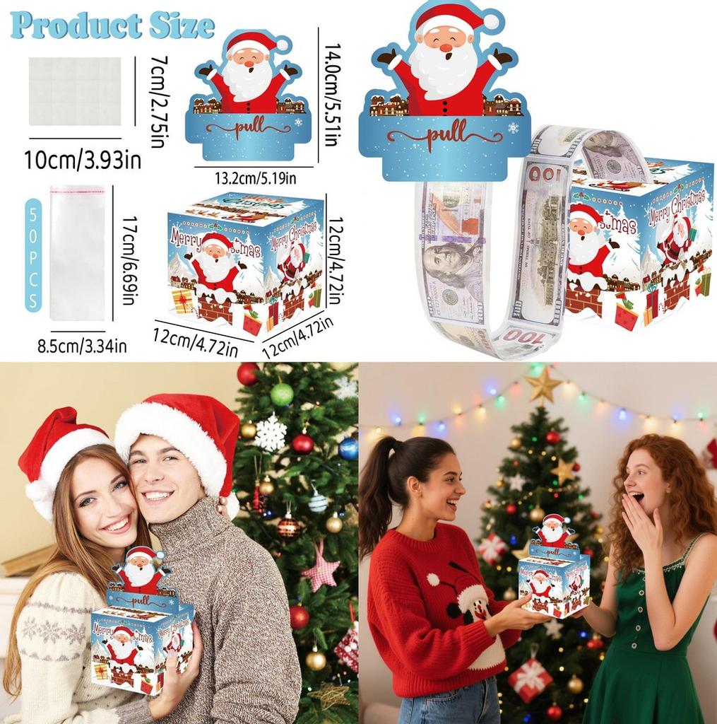 Weihnachts-Geschenkbox mit blauem Farbverlaufspapier für Feiertags-Partydeko und zum Verschenken