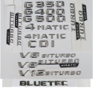 Mercedes Benz W463 G200 G220 G230 G250 G280 G290 G300 G320 G350 G400 G450 G500 G550 CGI CDI BLUETEC Sembolü ZB1 İçin 3D Krom Harfler