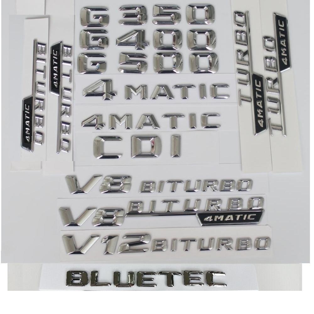 Mercedes Benz W463 G200 G220 G230 G250 G280 G290 G300 G320 G350 G400 G450 G500 G550 CGI CDI BLUETEC Sembolü ZB1 İçin 3D Krom Harfler