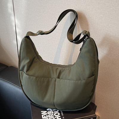 Lightweight Messenger Bag Nylon Cloth Casual Shoulder Bag Large Capacity Dumpling Bag Female Student Bag Cloth Bag In Class