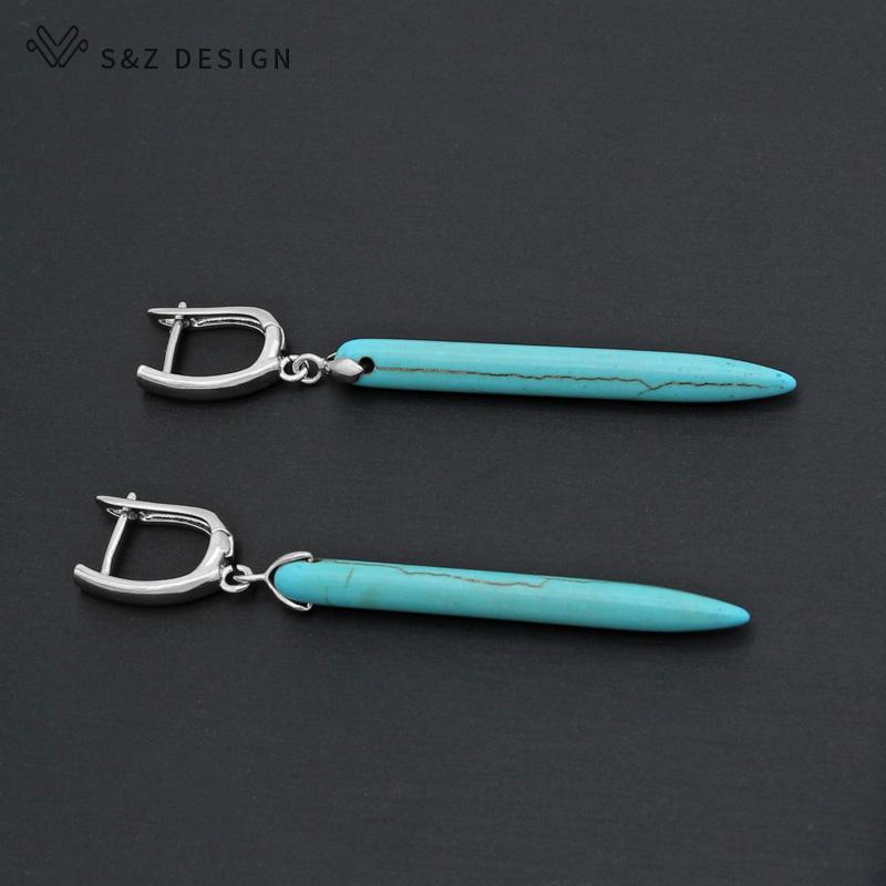 

Винтажные длинные синтетические серьги-капли с бирюзой для женщин, свадебные серьги цвета розового золота, вечерние украшения для девочек, подарок