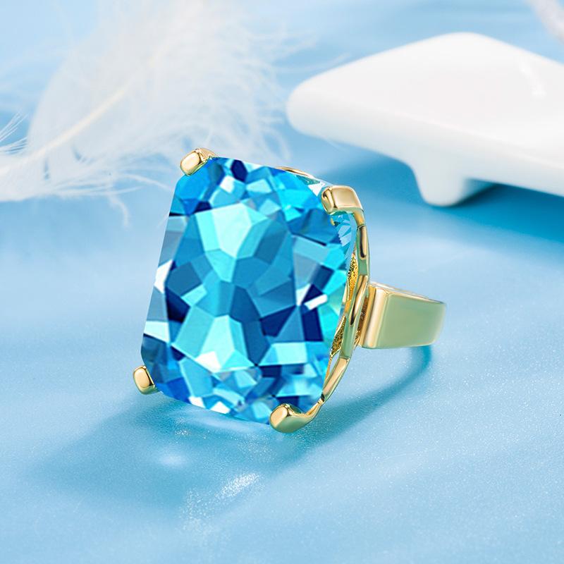 Lindon Classic Copper Alloy Zircon Ring Ladies Jewelry Wedding Promise Party Gift