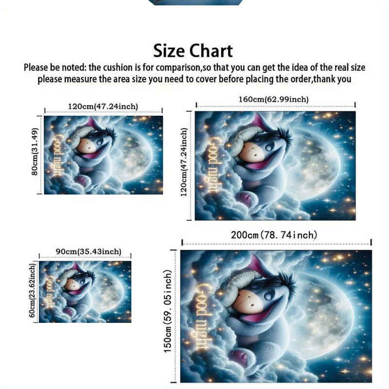 Eeyore Pattern Rug with A Sleeping Cloud Motif - Non-slip Kitchen Mat, Outdoor Rug Home and Bedroom Decor Yoga Mat Birthday Gift