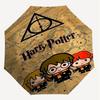 1PC Harry Potter Deathly Hallows Umbrella-8-Rib Reinforced, Automatic Open, Lightweight & Durable, Cute Fashion Accessory for Outdoor, D2684