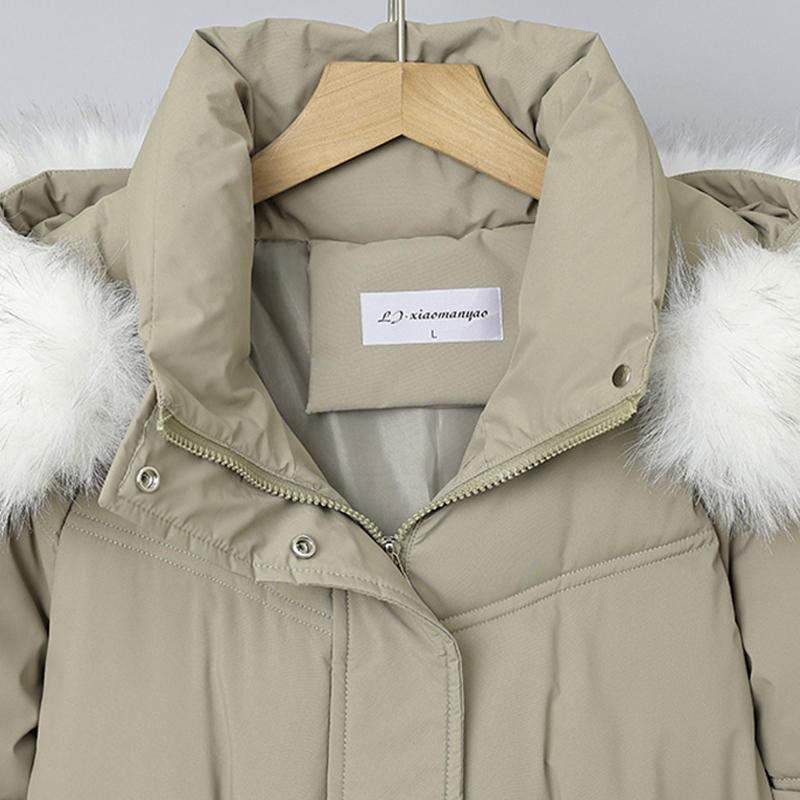 Fashion Winter Coats Woman Long Parkas Hooded Faux Fur Collar Thick Warm Women's Jackets