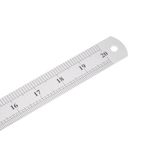 uxcell 2-Piece Stainless Steel Ruler, 50cm/20" Length x 1/28" Thickness x 1-1/7" Width, Straight Measuring Tool for Woodworking, Painting, and Crafts,