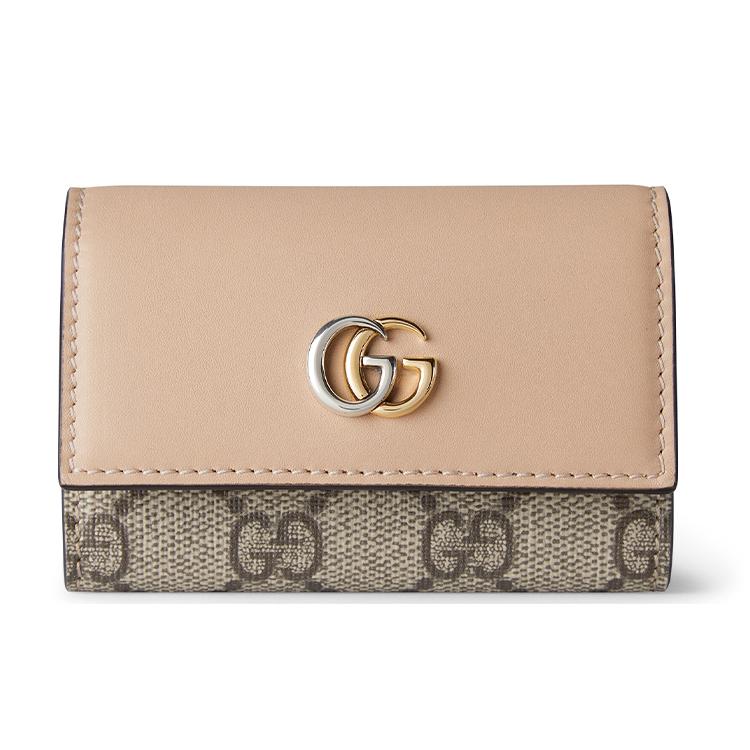 

Gucci GG Canvas Leather Key Case Card Holder Beige for Daily Travel Shopping 795649-AADQE-5741 Shopping Bag Set(Basic Set+Shopping Bag)