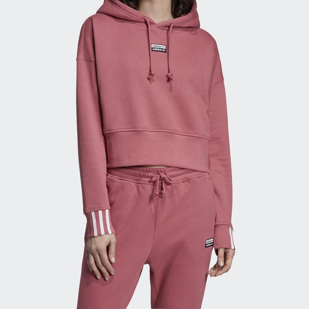 Adidas Originals RYV Sweatshirts Women's Dark Reddish Purple Hooded Moderate Regular EJ8539