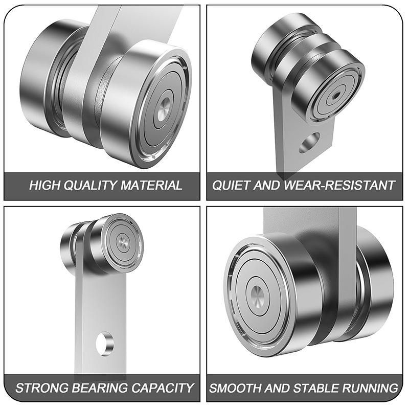 2Pcs 2 Wheel Slide Rail Pulley, Sliding Door Rail Crane C40 Suitable For 1-5/8 "Wide Channel Steel