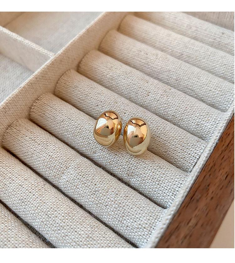 Elegant Geometric Oval Stud Earrings - Korean-Japanese Style, Versatile Light Luxury Jewelry