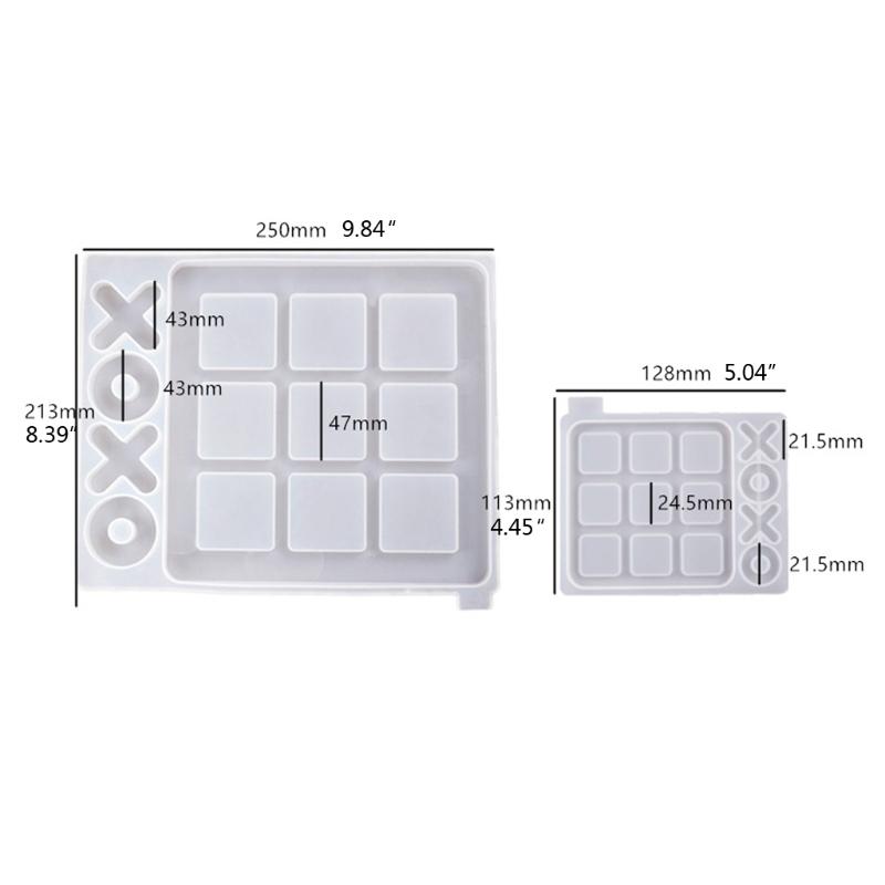 Tic Tac Toe Resin Mold with Chess Pieces Mold X O Board Game Silicone Molds for Resin Casting DIY Tabletop Board Game
