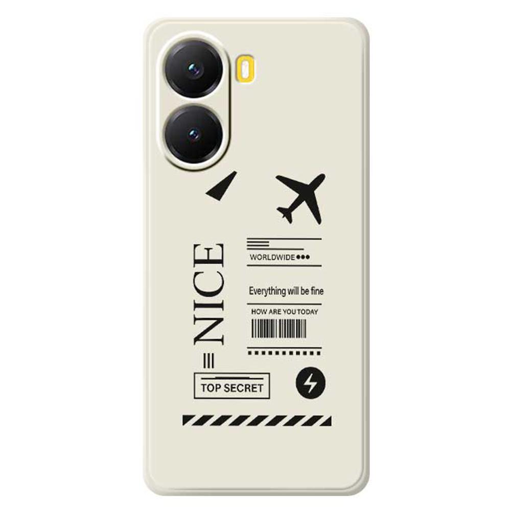 For Xiaomi Redmi Turbo 4 5G/Poco X7 Pro 5G Case Boarding Ticket Pattern Printing Straight Edge TPU Phone Back Cover