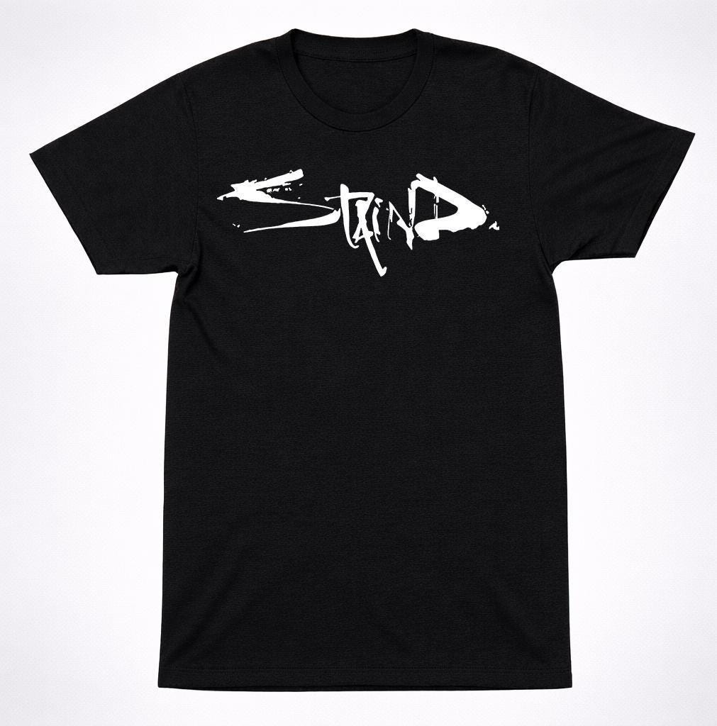 Staind Scratch Logo T-Shirt Alternative Metal Post-Grunge Rock Band Black Tee