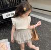 Girls' Suit Summer   Children's Summer Dress Baby Girl Fashionable Children's Top+Skirt Two-Piece Set