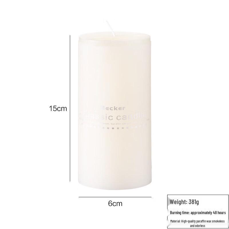 LIEI Odorless Smokeless Ivory White Wedding Candle
