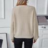 Locker Gestrickter Vintage Cardigan Pullover Einfarbige Lange Ärmel O-Ausschnitt Oberteil für Herbst Winter