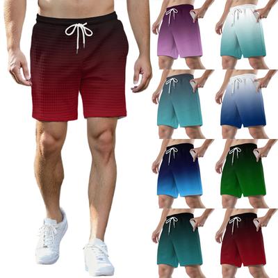 Men's Fashion Printed Sports Shorts Elastic Waistband Pocket Gym Shorts