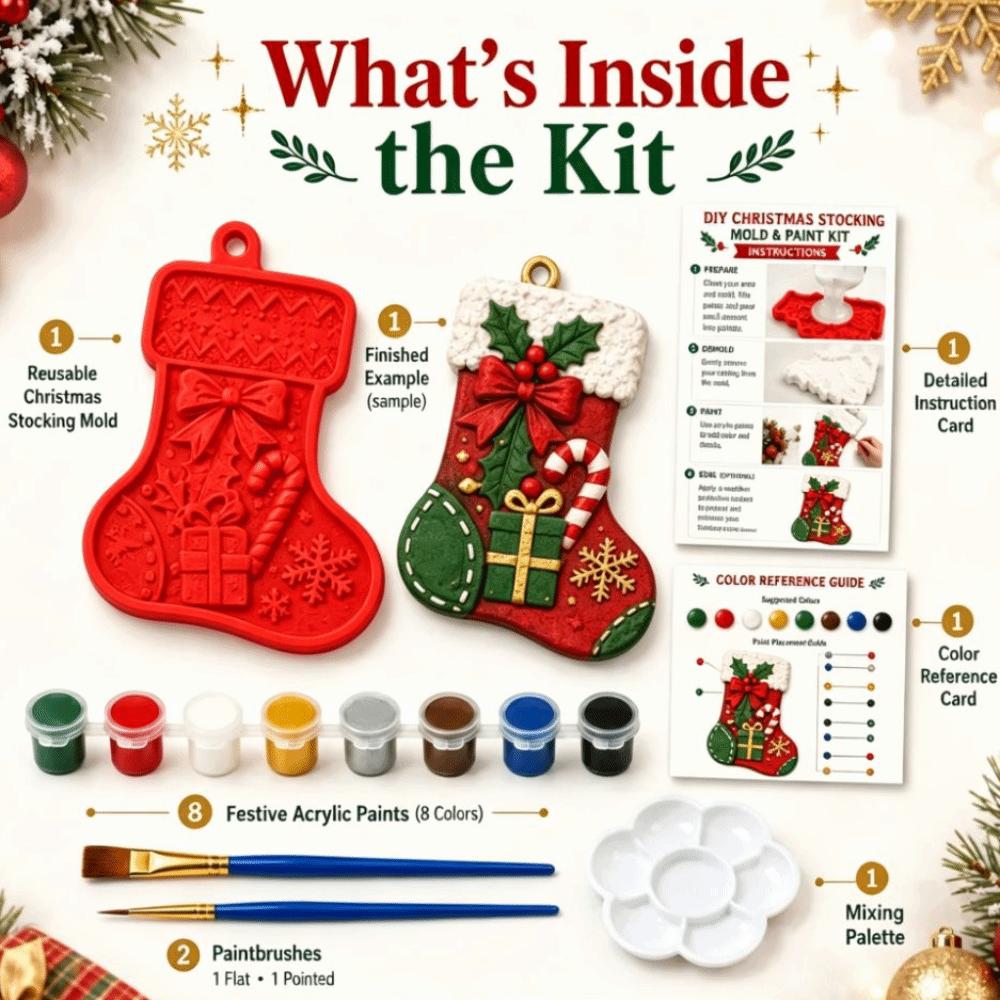 Christmas Craft Kit DIY Painting Craft Kit Gypsum Casting Plaster Casting Mold  Children Coloring