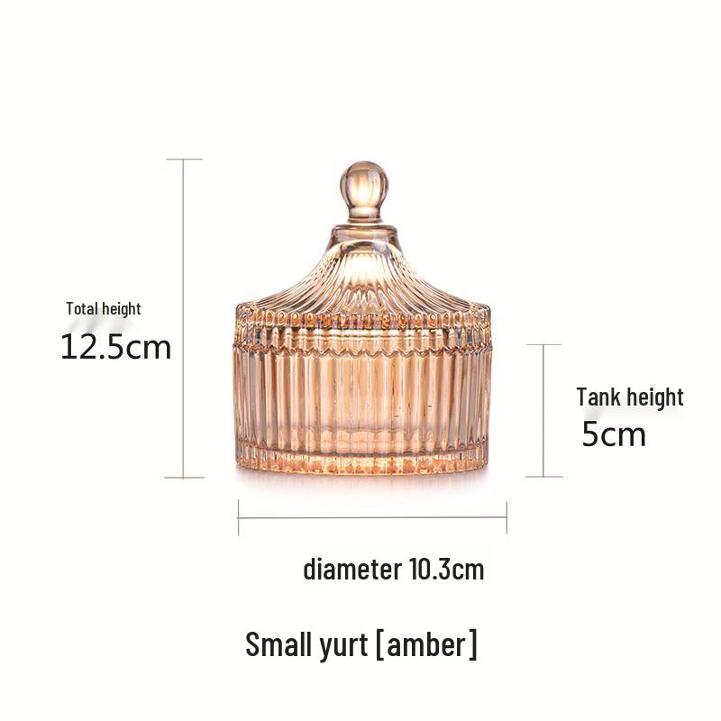 European Glass Bowl Jewelry Box: Crystal Demagnetization Purification Jar with Omamori Salt and Lid