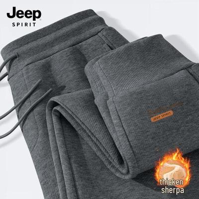 JEEP SPIRIT Men's Lamb Fleece Warm Jogger Pants