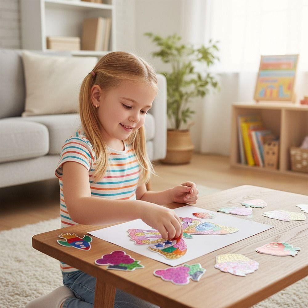 Cartoon Cute Multicolor DIY Foilart Sticker Self-adhesive Enlightenment DIY Decals Pattern Creative DIY Assembly Design Learning Educational Toy