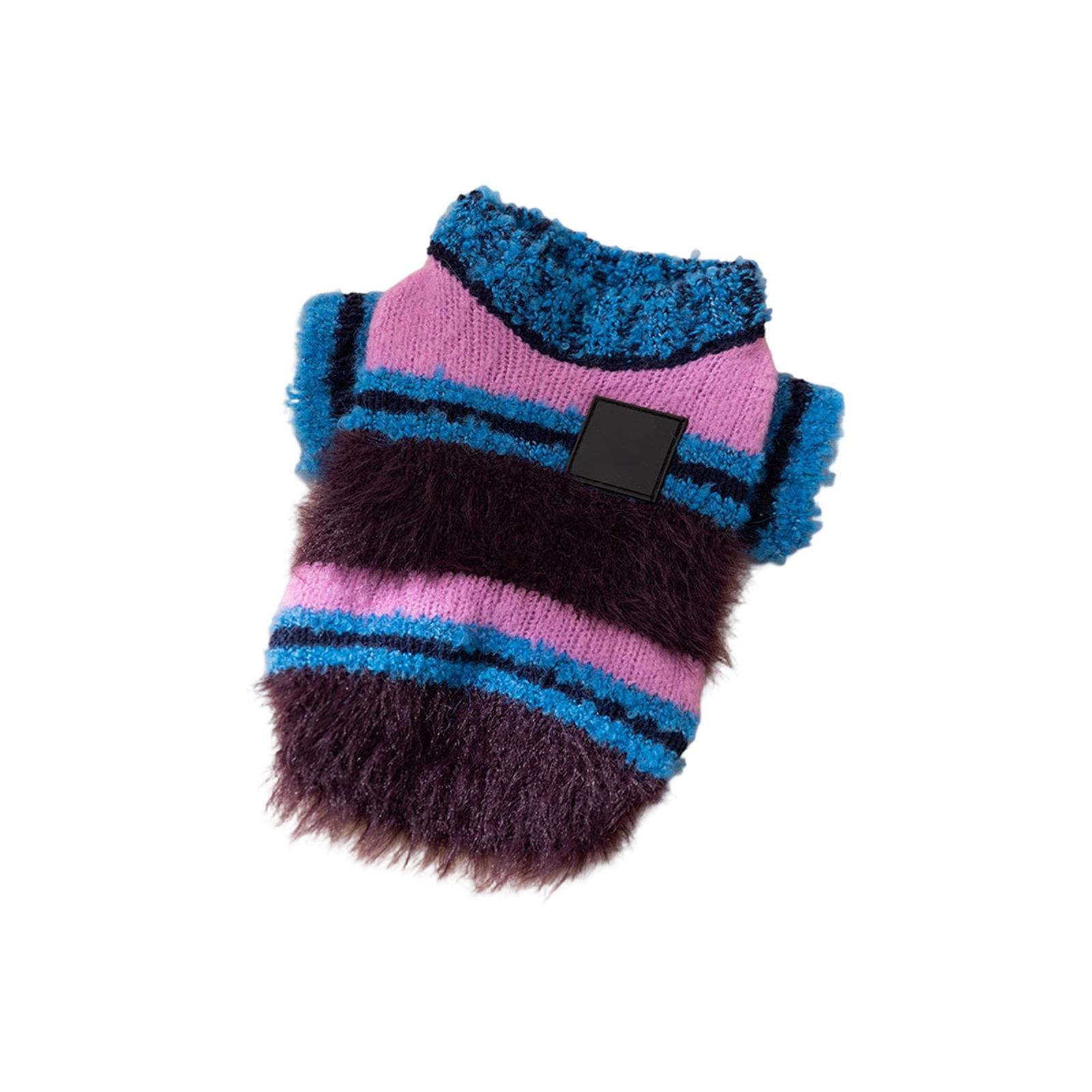 

Winter Warm Pet Sweater - Knitted Striped Two-Leg Clothing For Small Medium Dogs & Cats (Teddy, Bichon) XS
