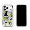 Black Cats Case for iphone XS Max XR 18 Pro Max 13 15 12 Air 14 16 Plus 17 Pro 11 Silver Glitter Crackle Background