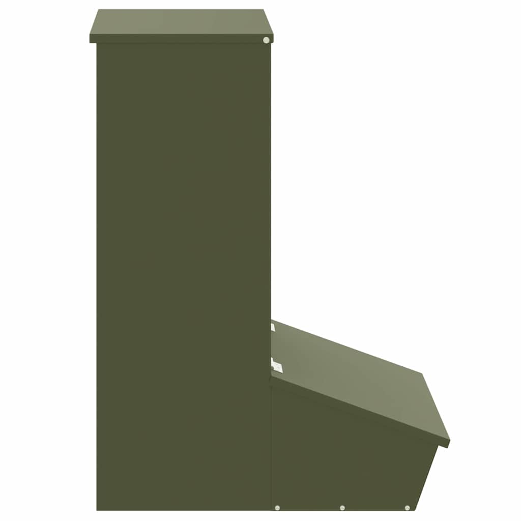Pig Feeder Olive Green 55 X 38 X 76 Cm