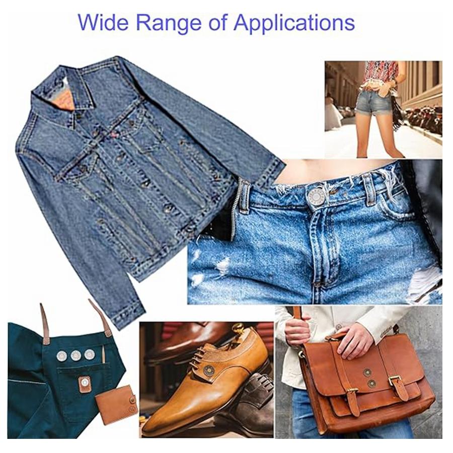 5 Pcs Snap Fastener Metal Buttons Jeans Waist Buttons Perfect Fit Adjust Self Free Nail Twist No Seam Sewing Buttons Wholesale