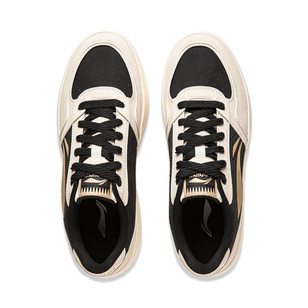 Li Ning Yuan Bao V2 Versatile Casual Comfortable Thick Sole Height Increasing Non-Slip Wear-Resistant Skate Shoes Men Sneakers White Black AGCU111-4