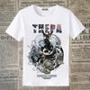 Japanese Kitsune Fox Mask Floral Graphic Women T-Shirt Traditional Oriental Sakura Bell Print Short Sleeve Casual Tee