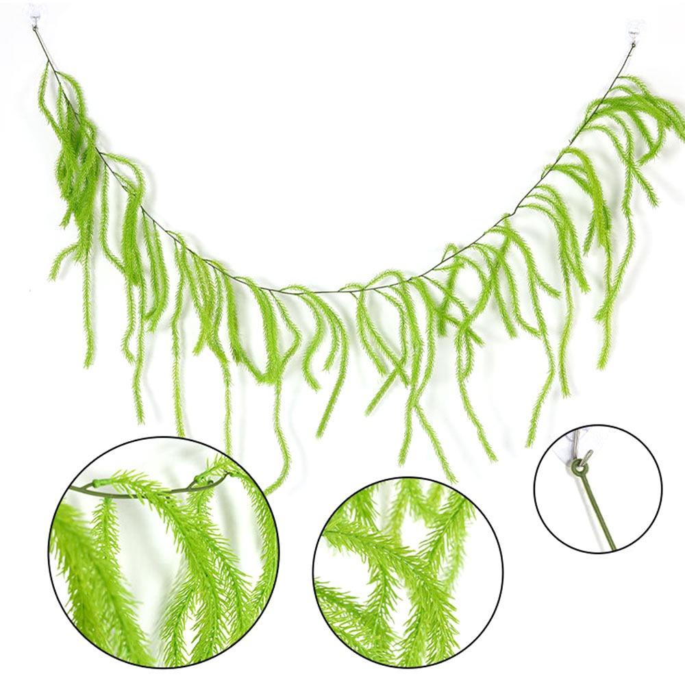 

Creative Green Artificial Plant Vine 190cm Plastic Lifelike Leaves Vine DIY Accessories Photo Props Wall Hanging Garland Spring