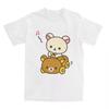 Zomer Rilakkuma Korilakkuma Rijden Beer Auto Muzieknoot Cartoon Voorzijde Grafisch Wit Oversized T-shirt Unisex Anime Katoenen T-shirt