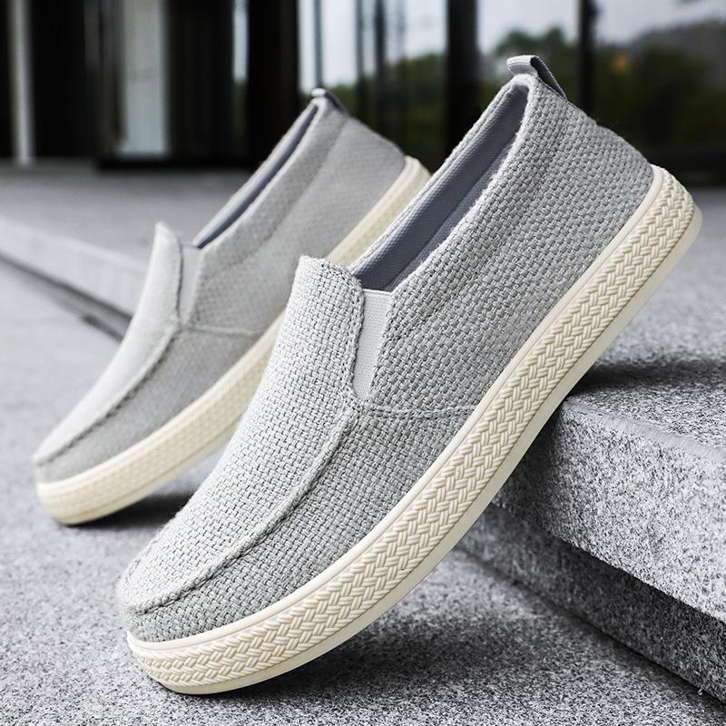 Men's Shoes Old Beijing Cloth Shoes Summer New One-pedal Lazy Shoes Breathable Non-smelly Feet Men's Cloth Shoes Soft-soled Men's Single Shoes