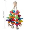 Multi Colored Parrot Chew Toys Hanging Bite Resistant Bird Climbing Toys with Bells Blocks Rainbow Bite String Cage Accessories